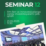 “Ilm-fan va innovatsiyalarga investitsiya va xorijiy grantlarni jalb qilish”