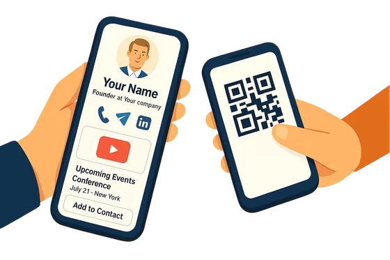 Impress your network
create your digital card now!